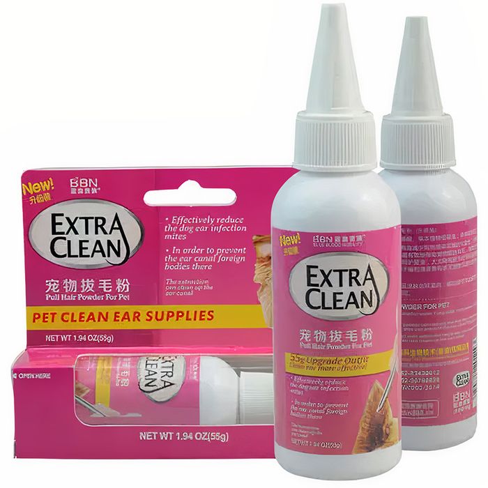 Hình ảnh minh họa bột nhổ lông tai BBN Extra Clean cho chó mèo