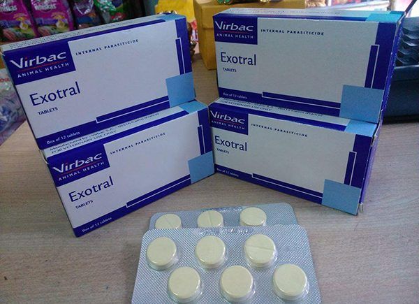 Hình ảnh bao bì thuốc tẩy giun Exotral Virbac chính hãng