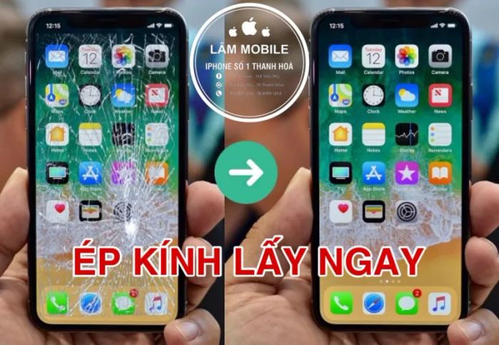 Quy trình ép kính chuẩn tại Lâm Mobile