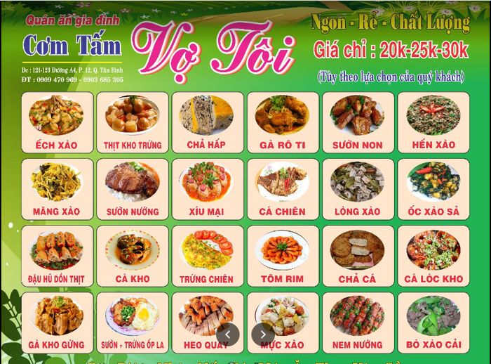 Không gian ấm cúng và đông vui tại Quán Cơm Tấm Vợ Tôi