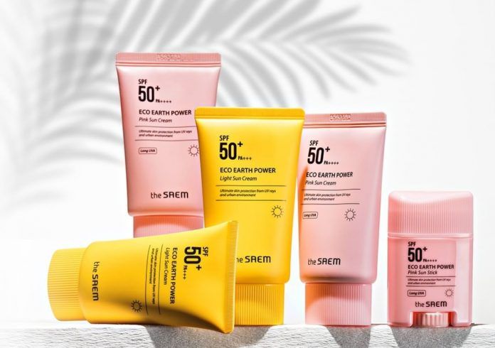 Hình ảnh thực tế kem chống nắng The Saem Eco Earth Power Sun Cream EX