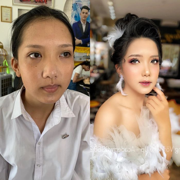 Hình ảnh lớp học thực hành tại Jang Võ Makeup