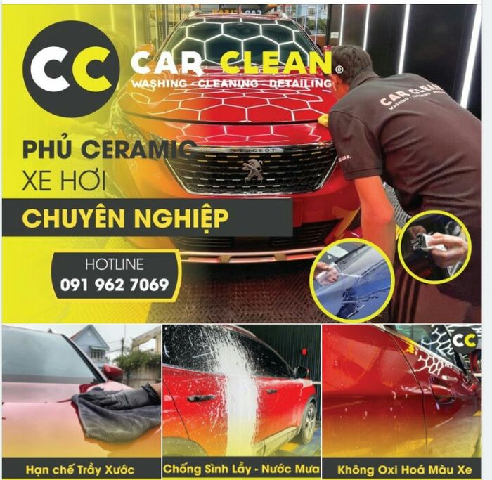 Hình ảnh quy trình phủ ceramic tỉ mỉ tại Car Clean