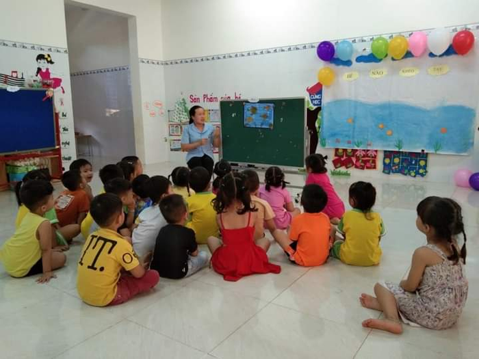 Góc vui chơi ngoài trời của Trường Mầm Non Hướng Dương