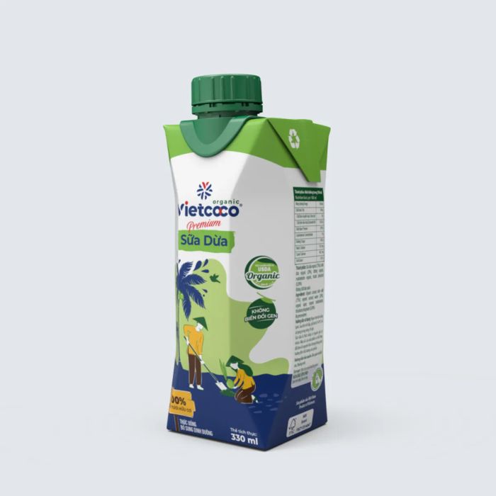 Hình ảnh sữa dừa Organic Vietcoco - tinh hoa từ thiên nhiên