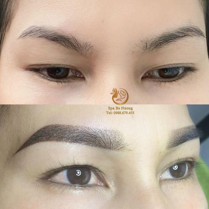 Hình ảnh thực tế quy trình phun xăm tại Spa Bác Sỹ Nương