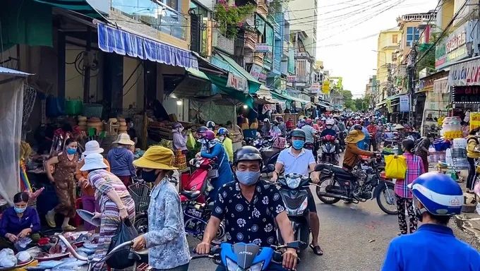 Không gian nhộn nhịp tại chợ đặc sản Quảng Ngãi