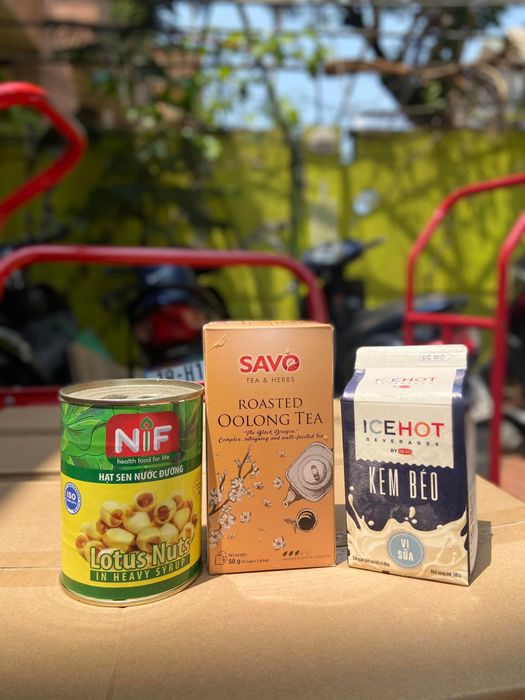 Hình ảnh bộ sưu tập nguyên liệu pha chế đa dạng tại Kem Rich