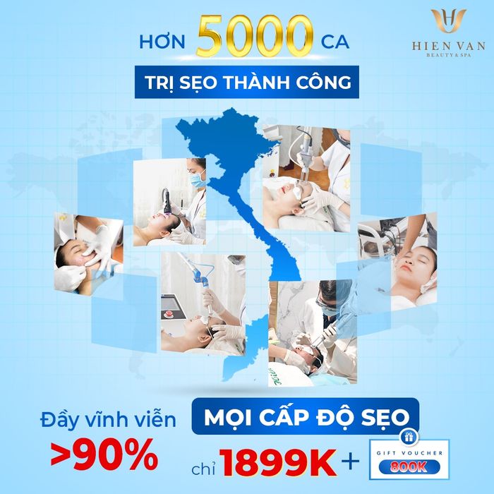 Không gian điều trị sẹo lồi hiện đại tại HV CLINIC