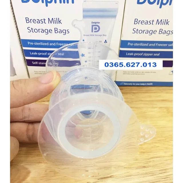 Hình ảnh thực tế Cốc Hút & Hứng Sữa Silicone Dolphin