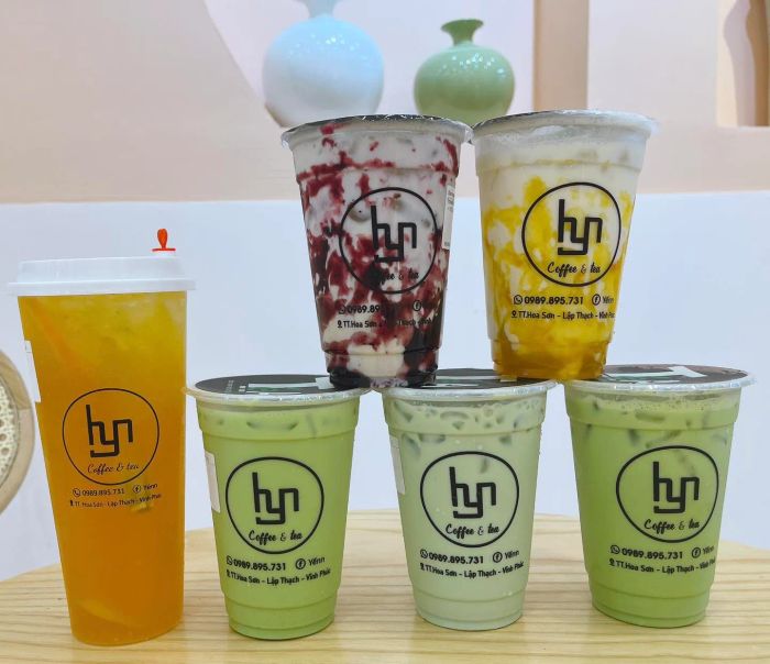 Những tác phẩm trà sữa đầy màu sắc tại H.Y.N Coffee & Tea