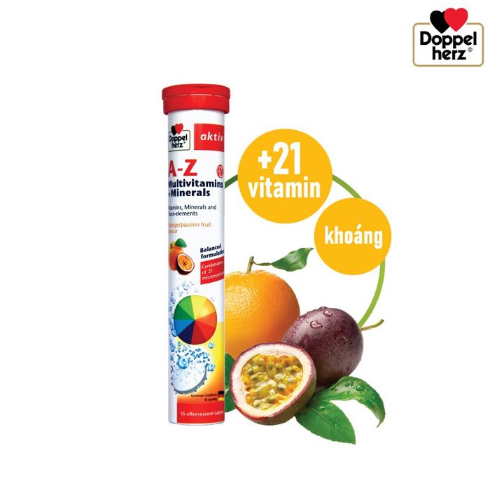Hình ảnh minh họa sản phẩm DOPPELHERZ A-Z MULTI+MINERALS - Viên sủi đa vitamin và khoáng chất