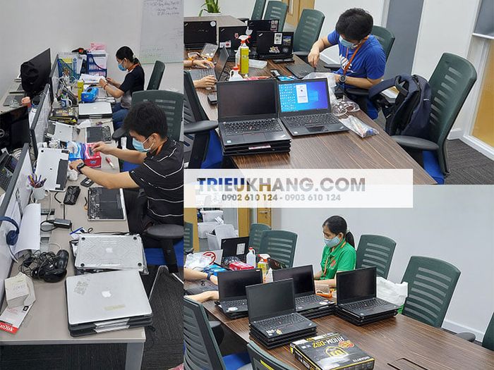 Hình ảnh đội ngũ kỹ thuật viên tay nghề cao tại Triệu Khang