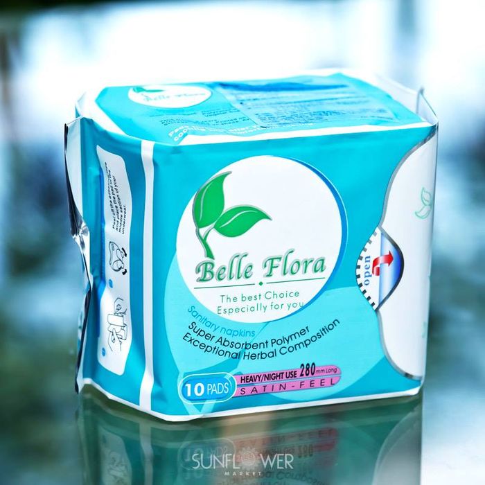 Băng Vệ Sinh Belle Flora Cotton Ban Đêm 280mm hình ảnh 1