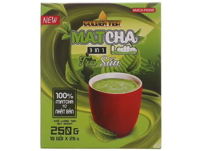 Hình ảnh thực tế Matcha Trà Sữa 3in1 Huca Food - Gói vàng sang trọng