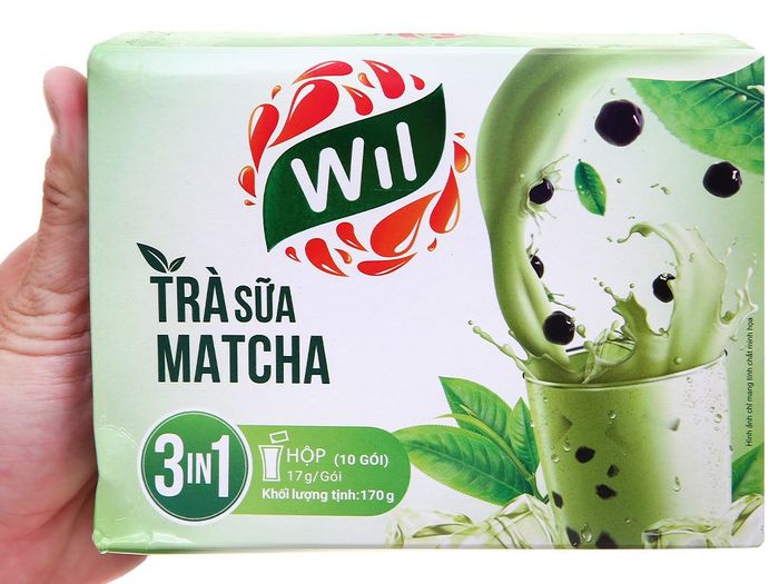 Hình ảnh thực tế trà sữa Wil vị matcha - góc nhìn cận cảnh
