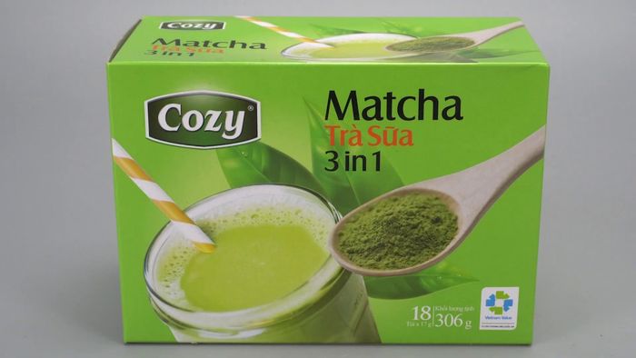 Hình ảnh thực tế Cozy Matcha Trà Sữa - Bao bì xanh sang trọng