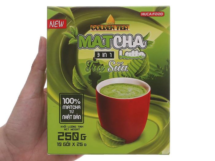 Hình ảnh thực tế trà sữa Matcha 3in1 Huca Food Golden Tea