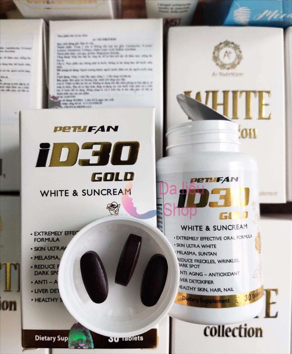 Viên Uống Chống Nắng Trắng Da ID30 Gold White & Suncream Hình Ảnh 2
