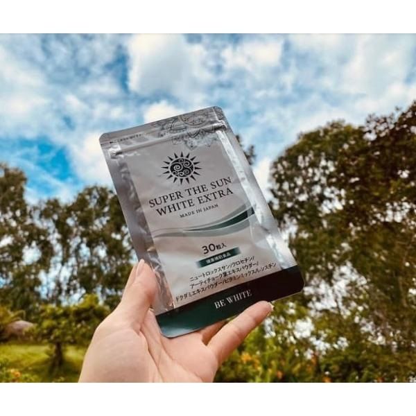 Hình ảnh thực tế Viên Uống Chống Nắng Be White Super The Sun White Extra Nhật Bản