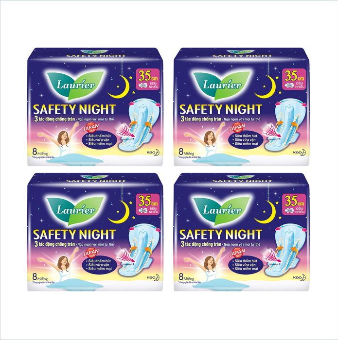 Hình ảnh sản phẩm Băng vệ sinh Laurier Safety Night 35cm – siêu bảo vệ cho giấc ngủ an lành ảnh 1