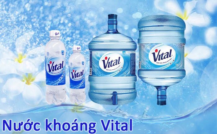 Hình ảnh chai nước khoáng Vital thiết kế sang trọng