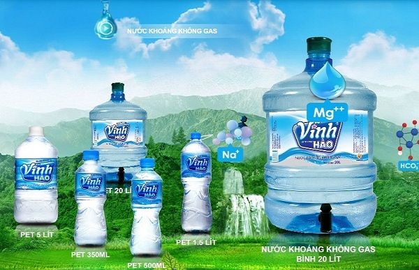 Hình ảnh chai nước khoáng Vĩnh Hảo thế hệ mới