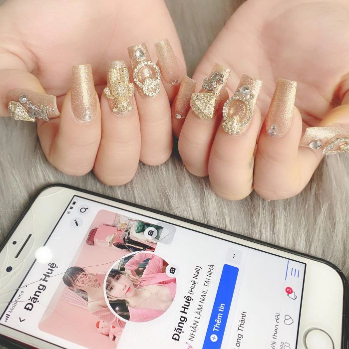 Tác phẩm nghệ thuật nail ấn tượng tại Huệ Nail (Ảnh 3)
