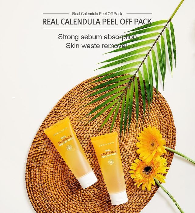 Hình ảnh thực tế mặt nạ lột April Skin Real Calendula (phiên bản 2)
