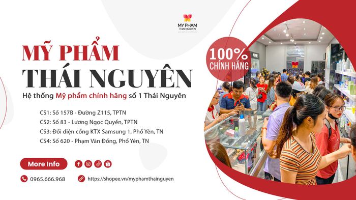 Không gian mua sắm hiện đại tại Mỹ phẩm Thái Nguyên