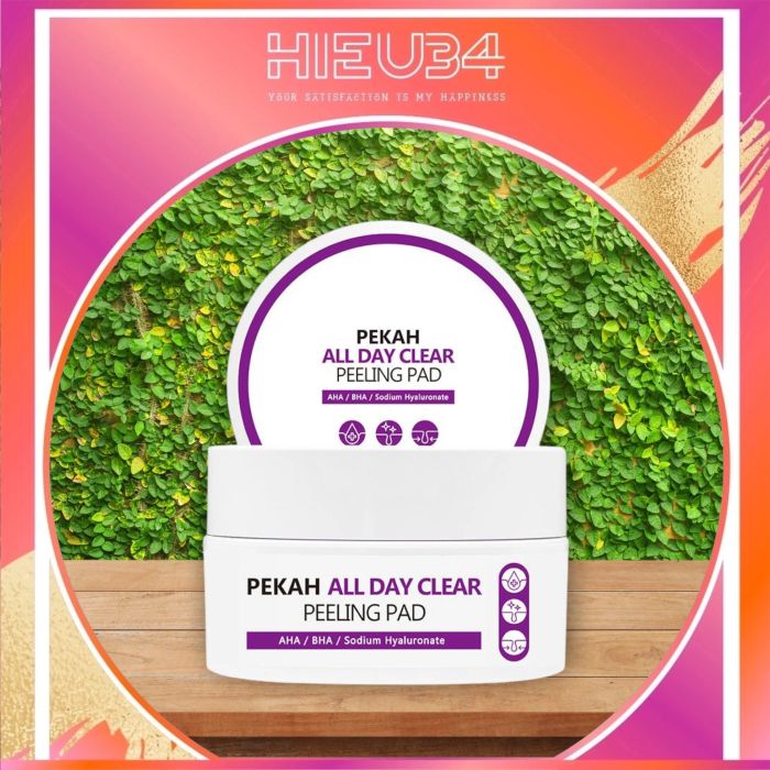 Hình ảnh thực tế Miếng Dưỡng PEKAH ALL DAY CLEAR PEELING PAD