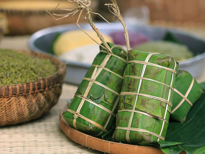 Hình ảnh bánh tét cắt lát đẹp mắt