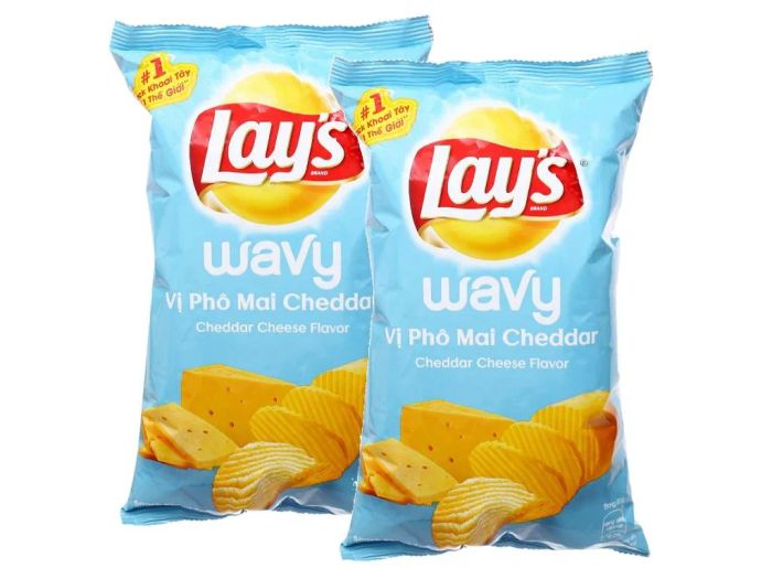 Hình ảnh 2 snack khoai tây phô mai cheddar Lay's Wavy - Giòn tan khó cưỡng