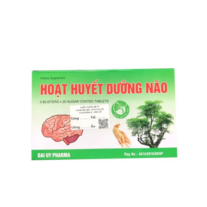Hình ảnh chính hãng Hoạt Huyết Dưỡng Não Đại Uy - Bao bì sang trọng