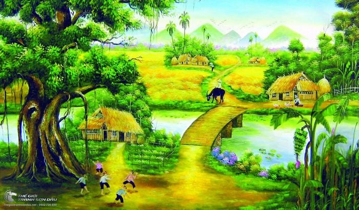 Hình ảnh minh họa chân thực về cây đa cổ thụ làng quê (Nguồn: internet)