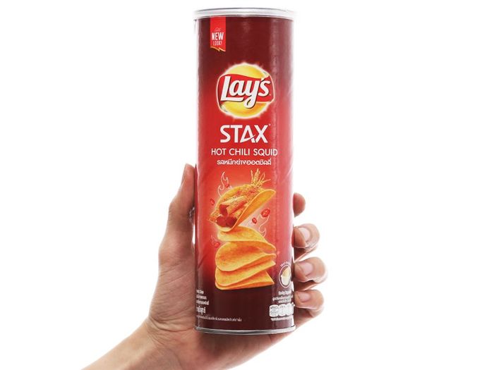 Hình ảnh Snack Khoai Tây Vị Mực Cay Lay's Stax - Thiết kế bao bì ấn tượng
