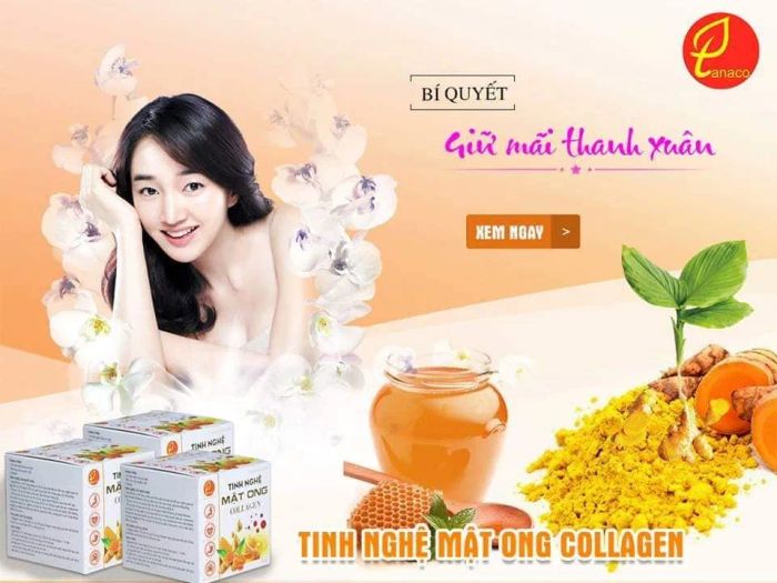Hình ảnh bao bì chính hãng và tem chống giả của Viên Tinh Nghệ Mật Ong Tanaco