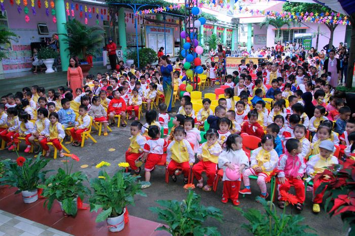 Không gian xanh mát tại Trường Mầm non Tân Lợi
