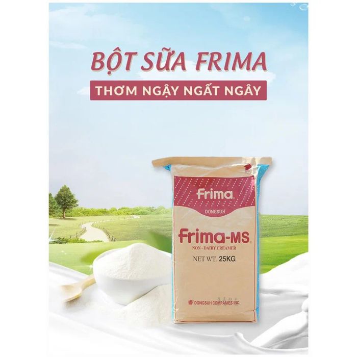 Bột kem sữa Frima - Minh họa sống động về sản phẩm vàng trong pha chế