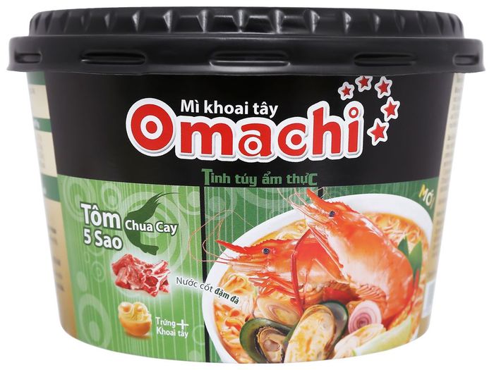 Hình ảnh bắt mắt - Mì Omachi khoai tây tôm chua cay với sợi mì vàng óng hấp dẫn