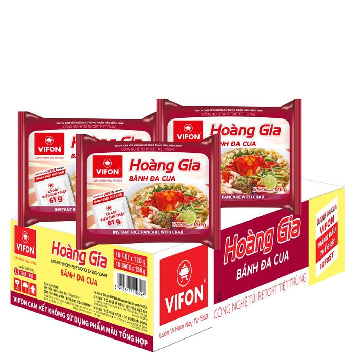 Hình ảnh chân thực Bánh đa cua Vifon Hoàng Gia - Sản phẩm vàng của Việt Nam