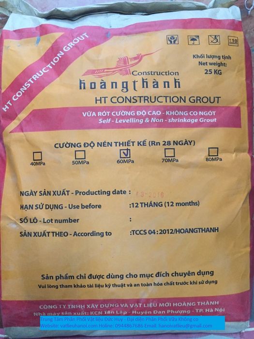 HT CONSTRUCTION GROUT - Vữa không co ngót siêu cường độ (Hình ảnh minh họa)