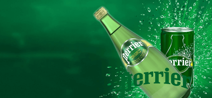 Hình ảnh chai nước khoáng Perrier cao cấp