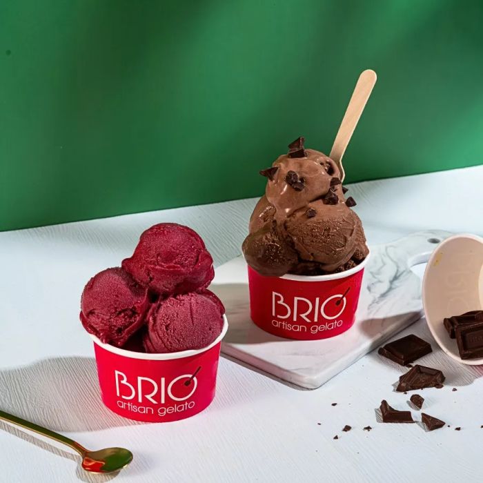 Hình ảnh những món gelato nghệ thuật đầy màu sắc tại BRIO