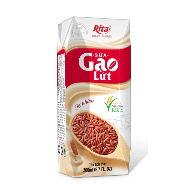 Hình ảnh chân thực sữa gạo lứt RITA đóng hộp