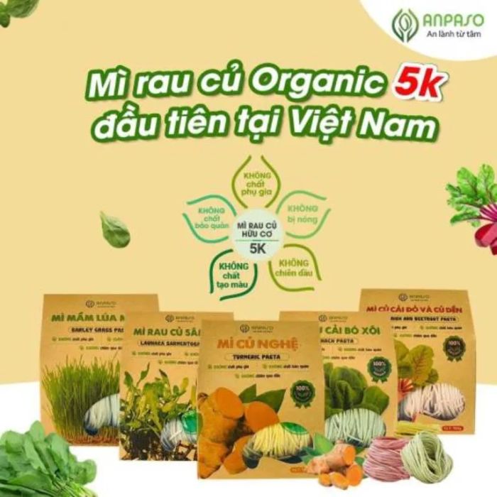 Hình ảnh thực tế Mì Rau Củ Organic Anpaso - Sắc màu tự nhiên từ nông trại hữu cơ
