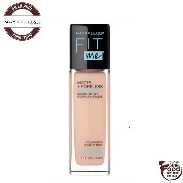 Kem Nền Kiềm Dầu, Cho Lớp Nền Mịn Lì Tự Nhiên Maybelline Fit Me Matte Poreless Foundation hình ảnh 1