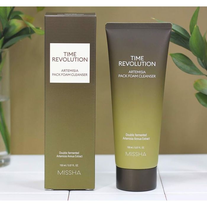 Sữa Rửa Mặt Tạo Bọt Kiêm Mặt Nạ Đất Sét Chiết Xuất Ngải Cứu Missha Time Revolution Artemisia Pack Foam Cleanse - Hình ảnh 1