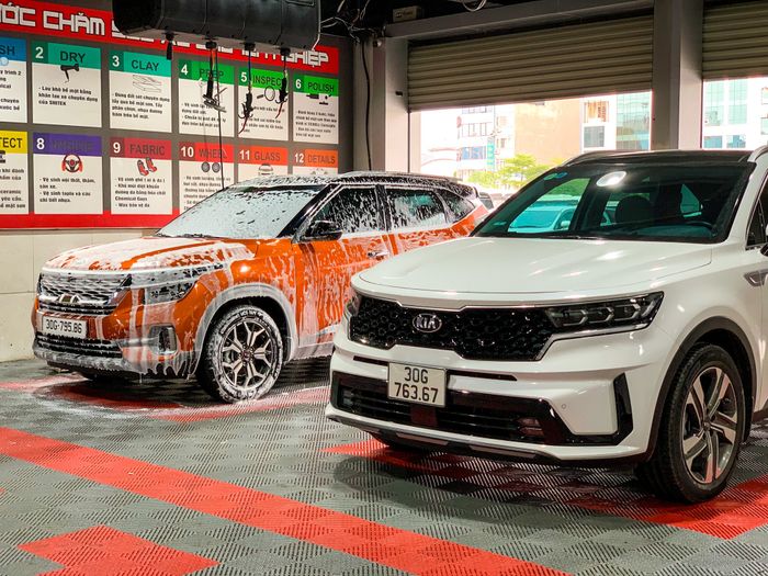 Không gian chăm sóc xe đẳng cấp tại Trần Vỹ Car Spa Premium