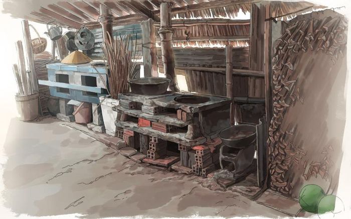 Hình ảnh minh họa sống động về không gian chái bếp